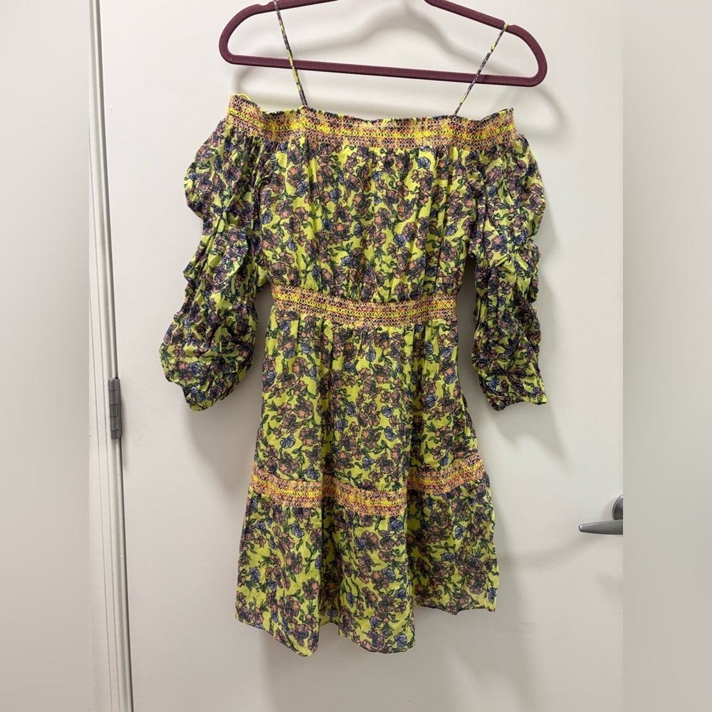 Alice + Olivia Dorothy Off Shoulder Floral Mini Dress Size 2 NWT - Picture 5 of 13